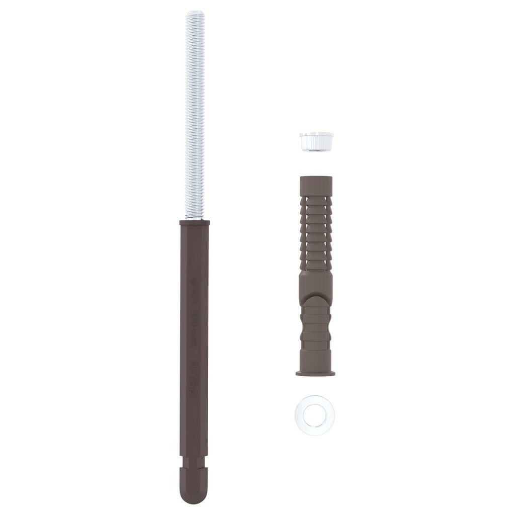 vidaXL Βραχίονες αιωρούμενου ραφιού 12 pcs Καφέ Ø10 x 170 mm Ατσάλι