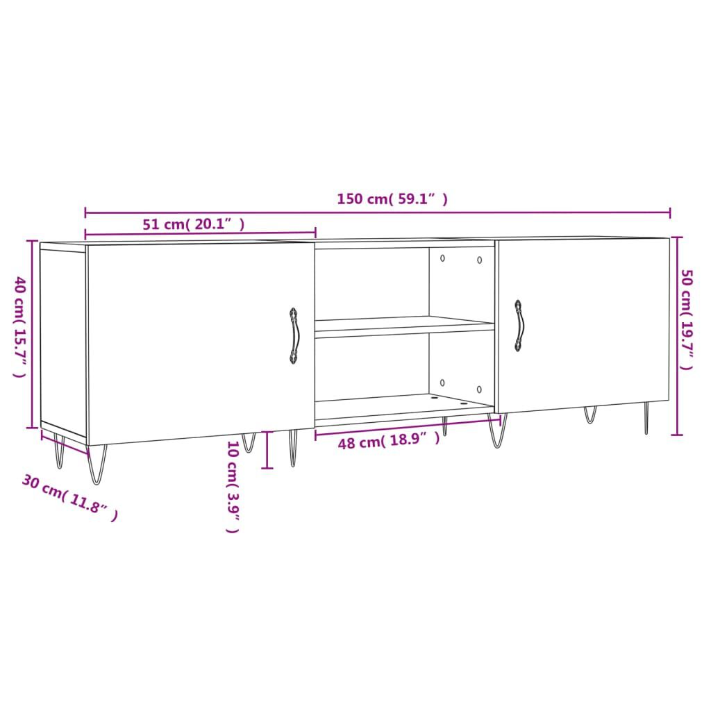 vidaXL Έπιπλο Τηλεόρασης Sonoma Δρυς 150x30x50 εκ. Επεξεργασμένο Ξύλο