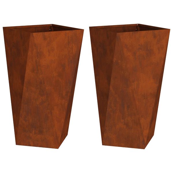 vidaXL &Gamma;&lambda;ά&sigma;&tau;&rho;&alpha; 2 pcs &Sigma;&kappa; rusty 40 x 40 x 75 cm