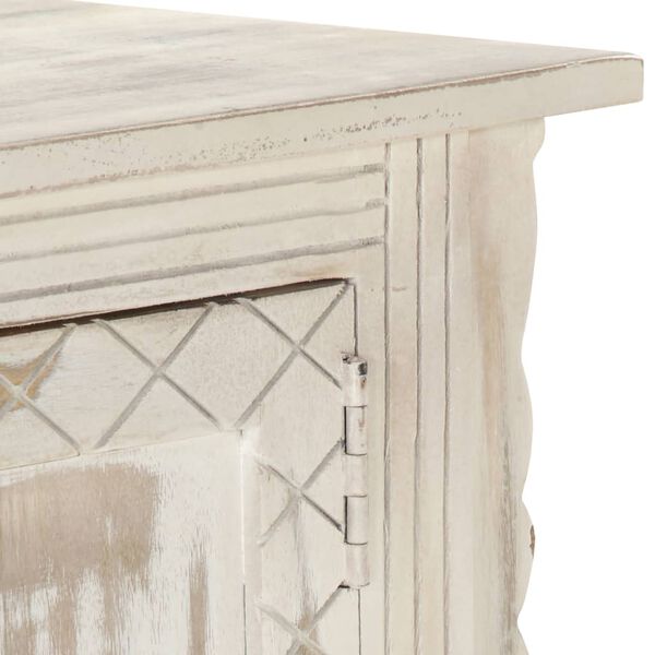 vidaXL Έπιπλο Τηλεόρασης Λευκό 140 x 30 x 35 εκ. από Μασίφ Ξύλο Μάνγκο