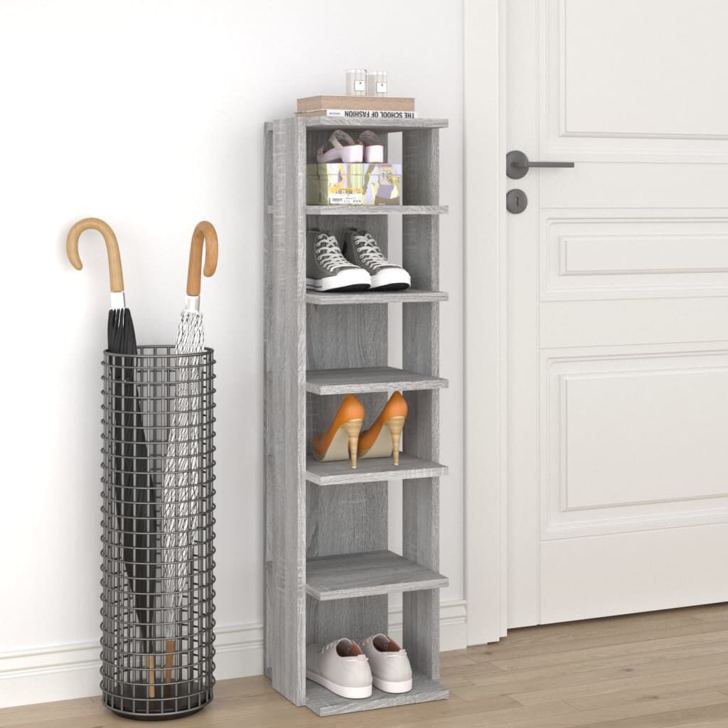 vidaXL Παπουτσοθήκη Γκρι Sonoma 27,5x27x102 εκ. από Επεξεργασμένο Ξύλο