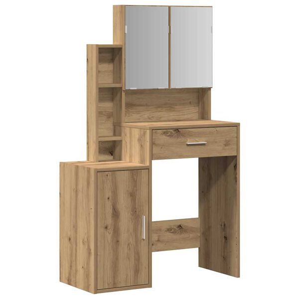 vidaXL Τραπέζι Μακιγιάζ με συρτάρι artisan δρυς 80 x 35 x 132 εκ.