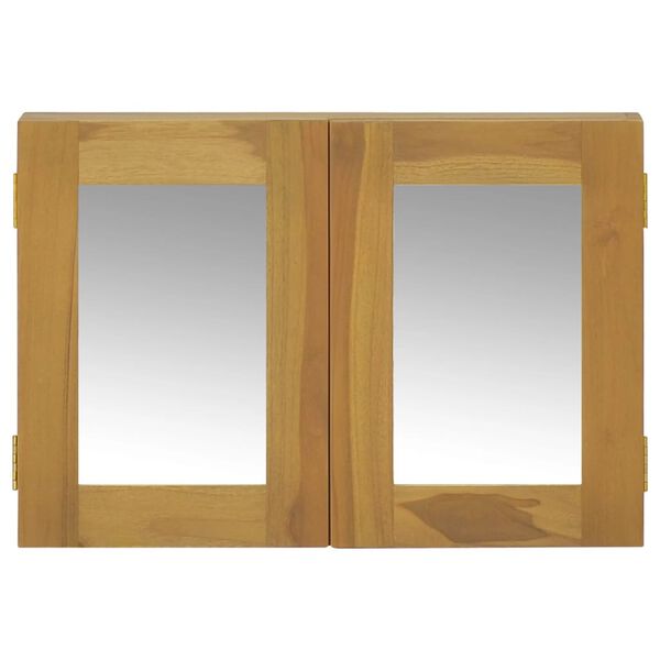 vidaXL Ντουλάπι Καθρέφτη 60 x 10 x 40 εκ. από Μασίφ Ξύλο Teak