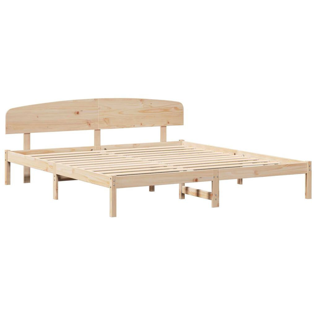 vidaXL Σκελετός Κρεβατιού Καφέ 200 x 200 cm Μασίφ ξύλο πεύκου