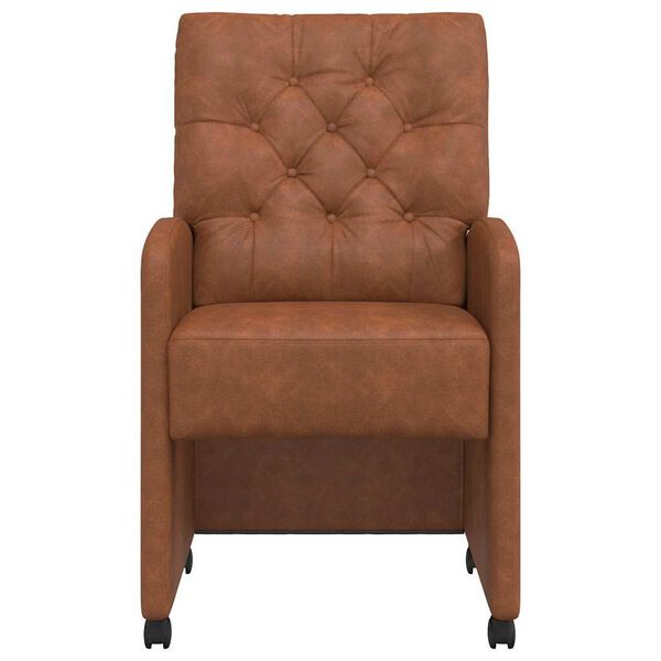 vidaXL Καρέκλες Φαγητού με Ρόδες με τροχούς 2 pcs Καφέ 58 x 67 x 97 εκ