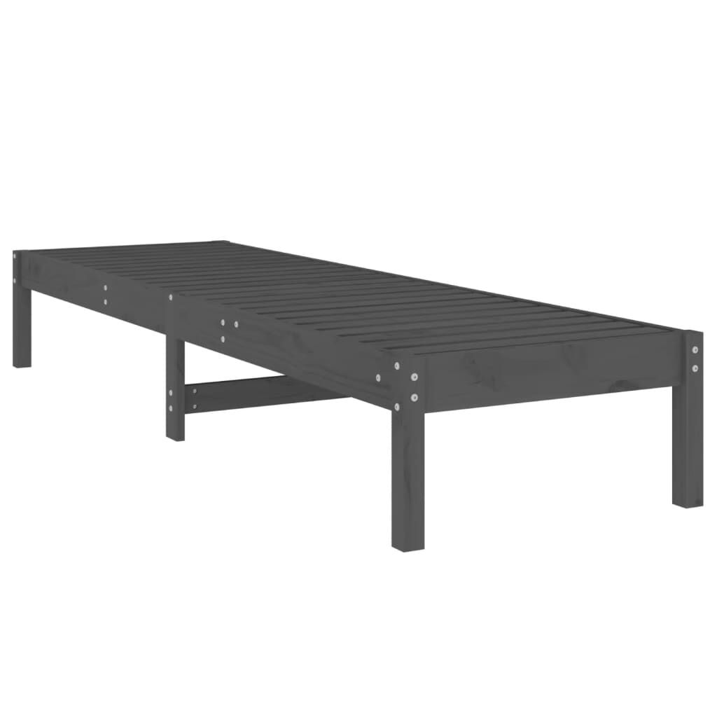 vidaXL Ξαπλώστρα Γκρι 199,5 x 60 x 74 εκ. από Μασίφ Ξύλο Πεύκου