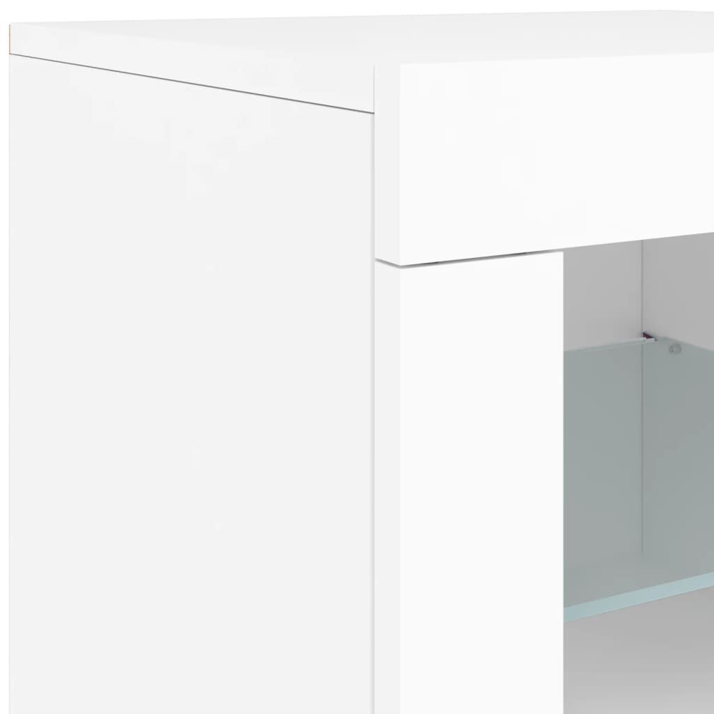 vidaXL Μπουφές με Φώτα LED Λευκός 162 x 37 x 67 εκ.