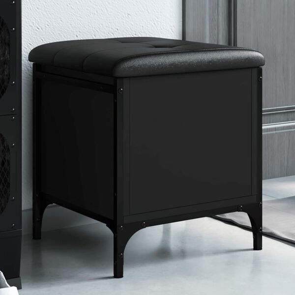 vidaXL Παγκάκι Αποθήκευσης Μαύρο 42x42x45 εκ. από Επεξεργασμένο Ξύλο