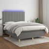 vidaXL &Kappa;&rho;&epsilon;&beta;ά&tau;&iota; Boxspring &mu;&epsilon; &Sigma;&tau;&rho;ώ&mu;&alpha; & LED &Sigma;&kappa;.&Gamma;&kappa;&rho;&iota; 140x190&epsilon;&kappa;. &Upsilon;&phi;&alpha;&sigma;&mu;ά&tau;&iota;&nu;&omicron;
