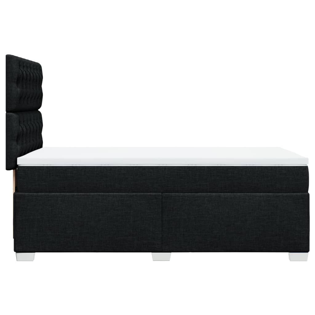 vidaXL Κρεβάτι Boxspring με Στρώμα Μαύρο 90x200 εκ. Υφασμάτινο