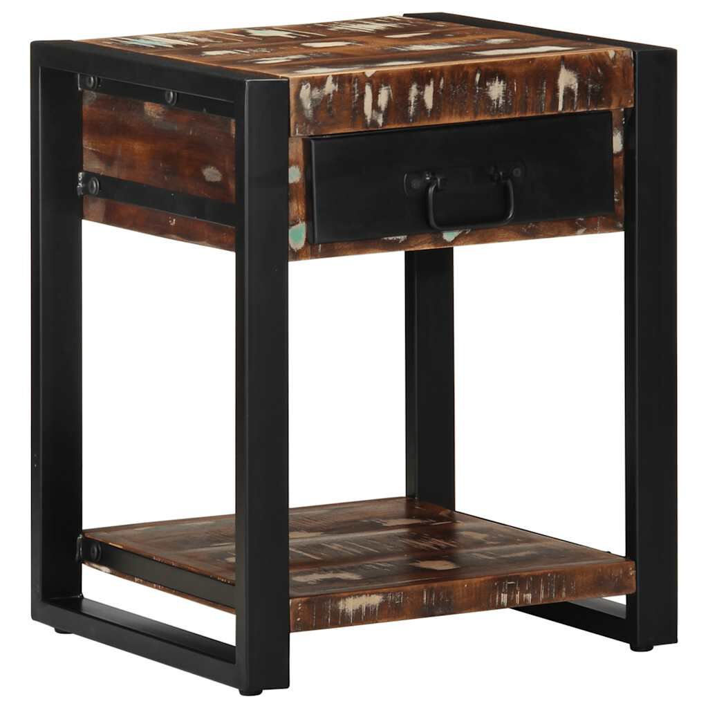 vidaXL Τραπεζάκι Πολύχρωμο 40x40x50 cm Στερεό ξύλο αναγεννημένο