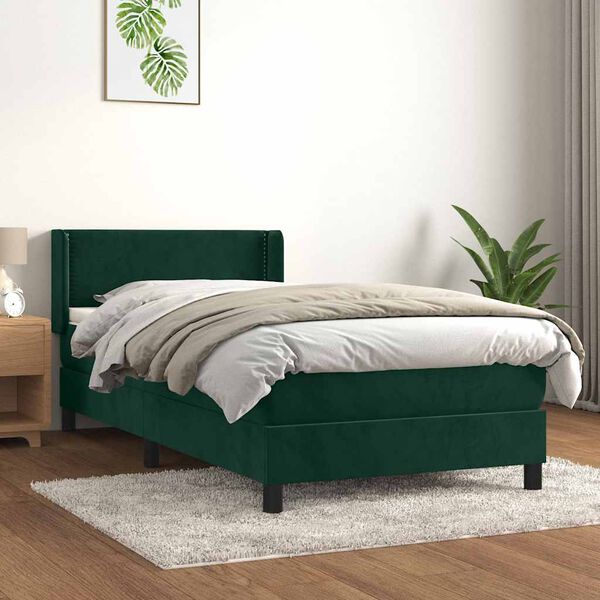 vidaXL &Kappa;&rho;&epsilon;&beta;ά&tau;&iota; Boxspring &mu;&epsilon; &Sigma;&tau;&rho;ώ&mu;&alpha; &Sigma;&kappa;&omicron;ύ&rho;&omicron; &Pi;&rho;ά&sigma;&iota;&nu;&omicron; 90x190 &epsilon;&kappa;. &Beta;&epsilon;&lambda;&omicron;ύ&delta;&iota;&nu;&omicron;