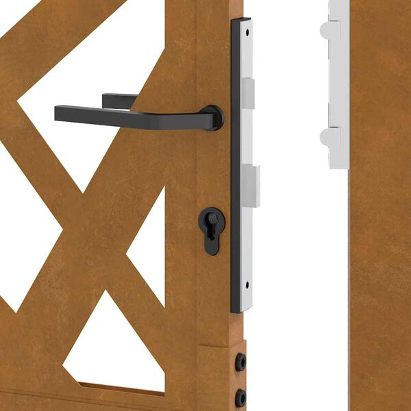 vidaXL Πύλη κήπου 105x155 cm από καιρικό χάλυβα Light Design