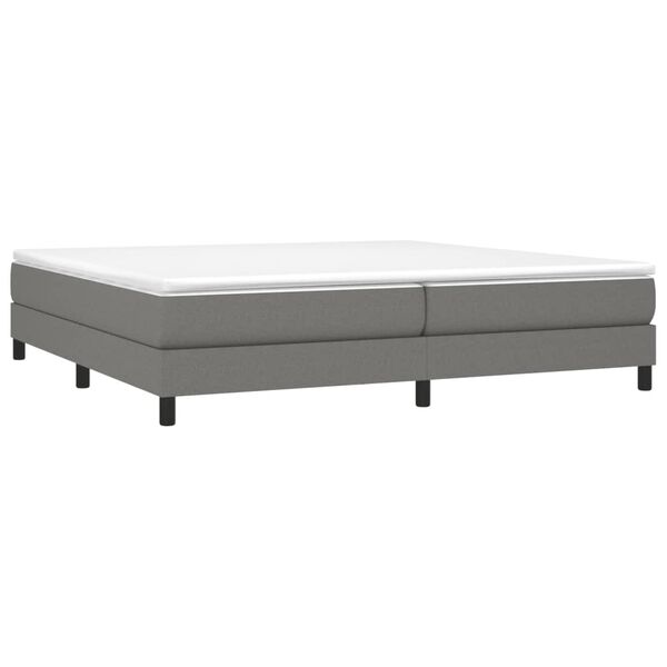 vidaXL Κρεβάτι Boxspring με Στρώμα Σκούρο Γκρι 200x200 εκ. Υφασμάτινο
