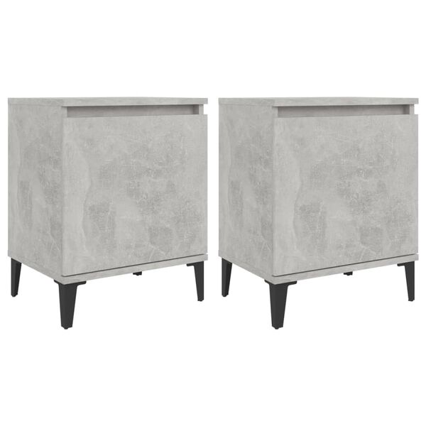 vidaXL Κομοδίνα Γκρι Σκυροδέματος 40 x 30 x 50 εκ. με Μεταλλικά Πόδια