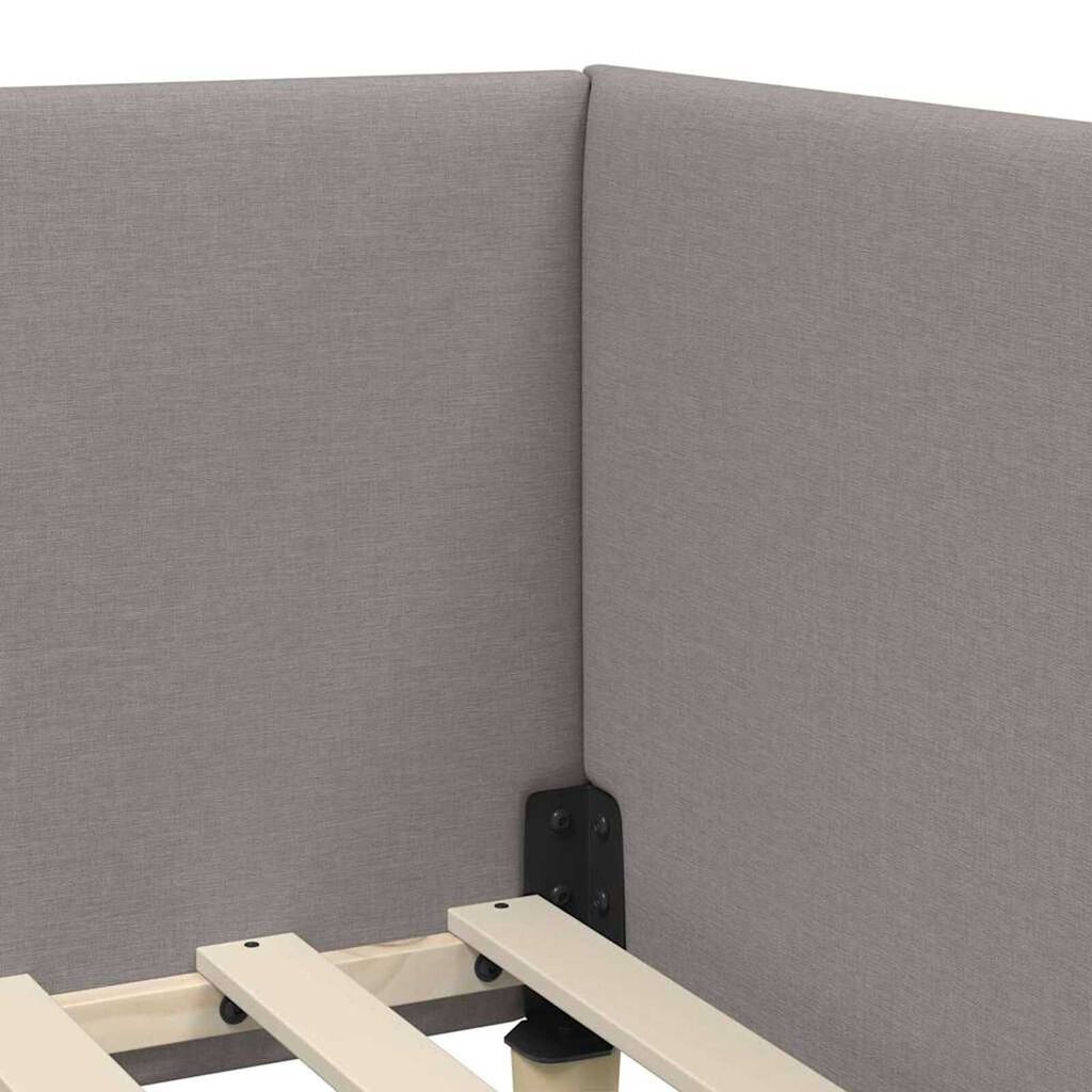 vidaXL Κρεβάτι Γωνίας Άλλο Taupe 100 x 200 cm Ύφασμα και Έργο ξύλου