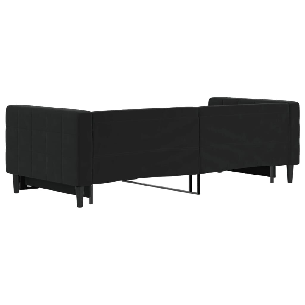 vidaXL Καναπές Κρεβάτι Συρόμενος Μαύρος 90 x 200 εκ. Βελούδινος
