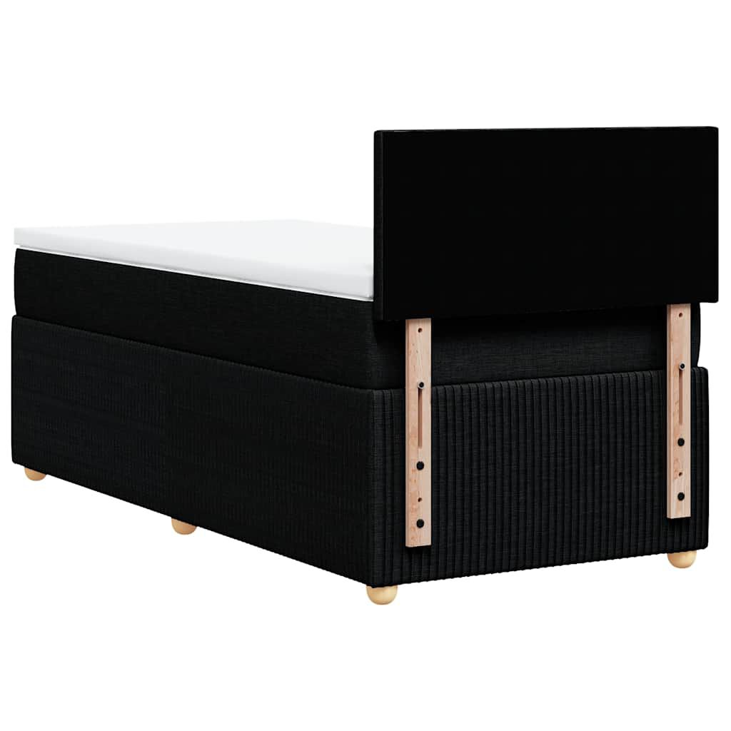vidaXL Κρεβάτι Boxspring με Στρώμα Μαύρο 80 x 200 εκ. Υφασμάτινο