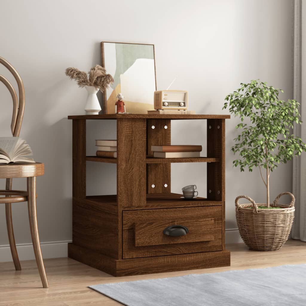 vidaXL Βοηθητικό Τραπέζι Καφέ Δρυς 50x50x60 εκ. Επεξεργασμένο Ξύλο