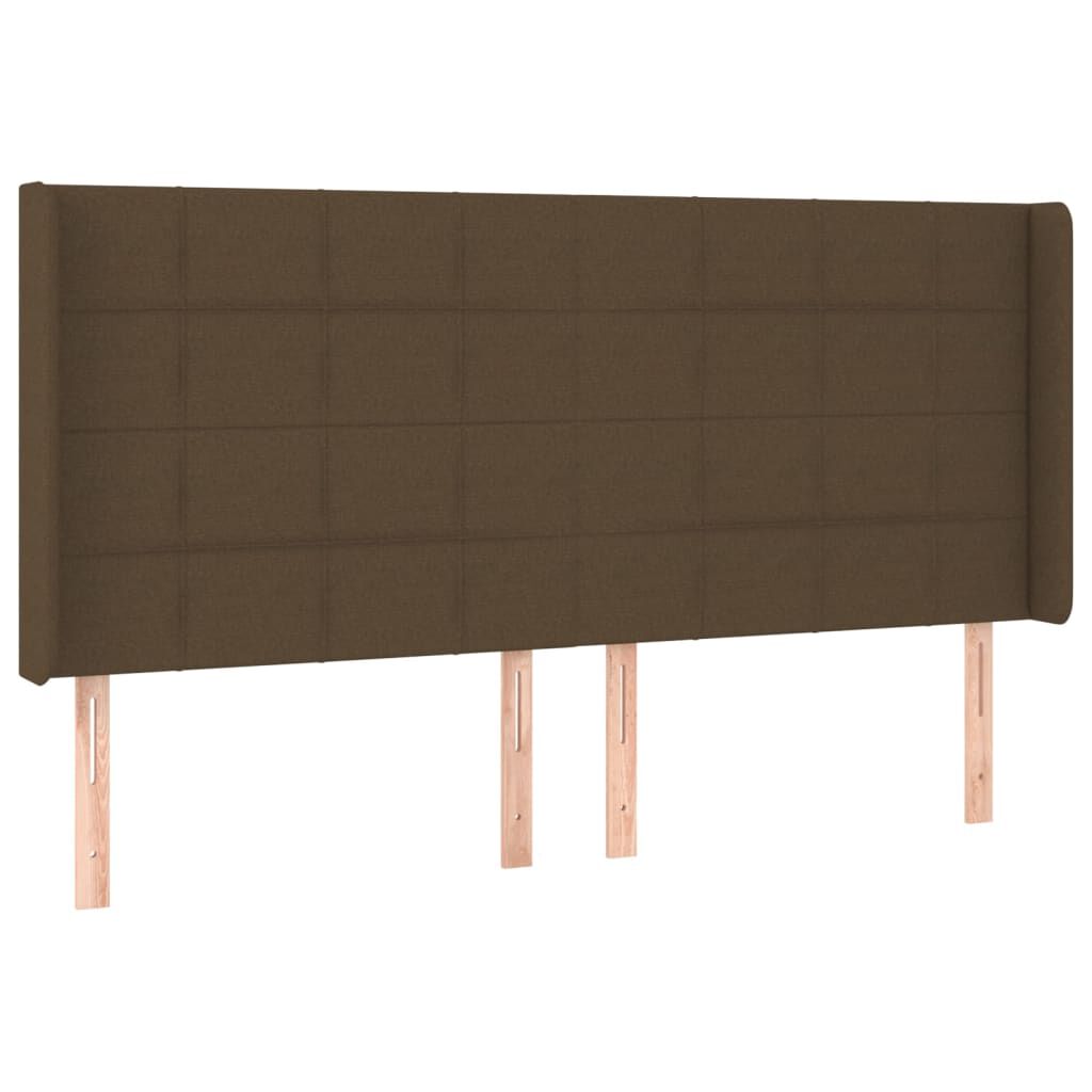 vidaXL Κεφαλάρι με Πτερύγια Σκούρο Καφέ 183x16x118/128 εκ. Υφασμάτινο