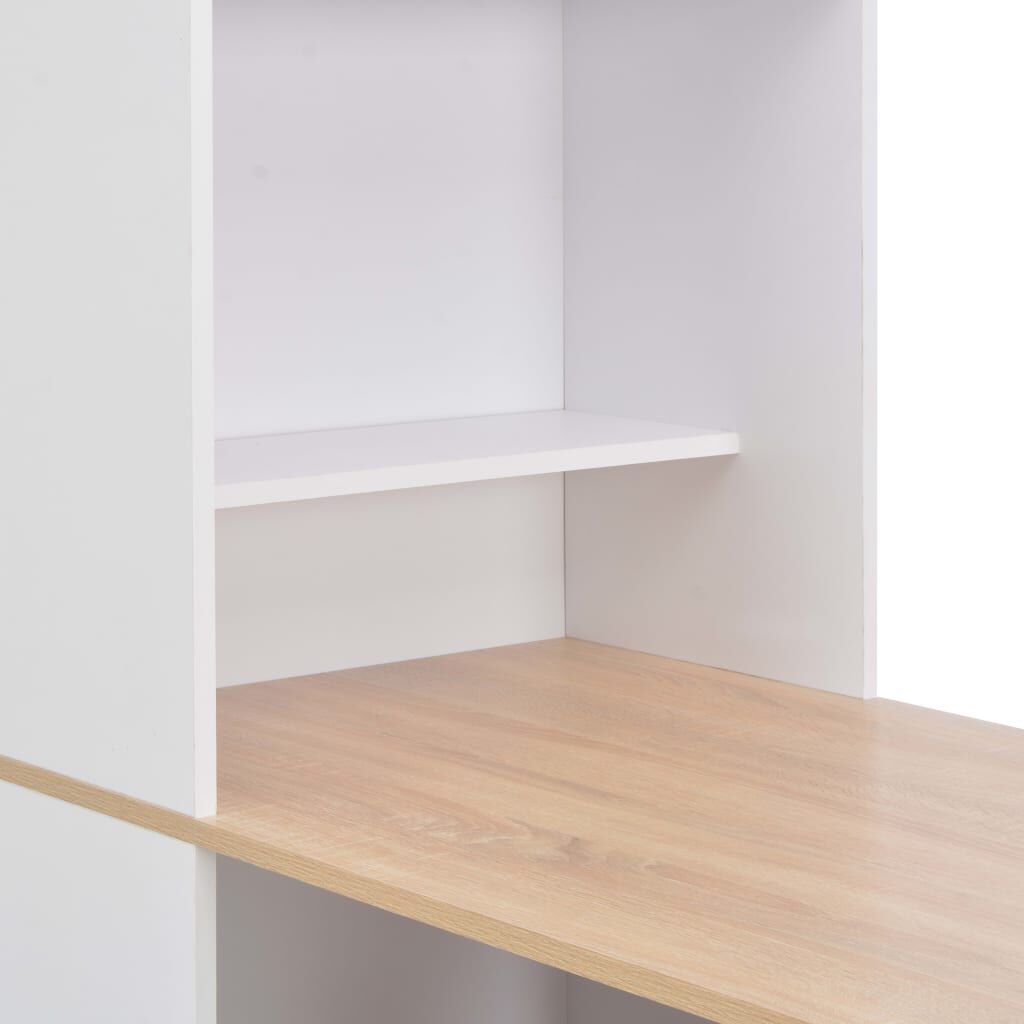 vidaXL Τραπέζι Μπαρ με Ντουλάπι Λευκό 115 x 59 x 200 εκ.
