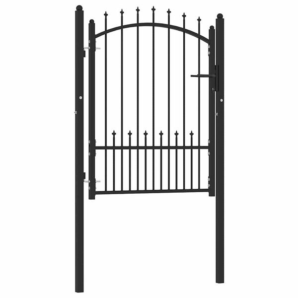 vidaXL Πύλη Φράχτη Μαύρο 100 x 125 cm Ατσάλι με Επικάλυψη Πούδρας