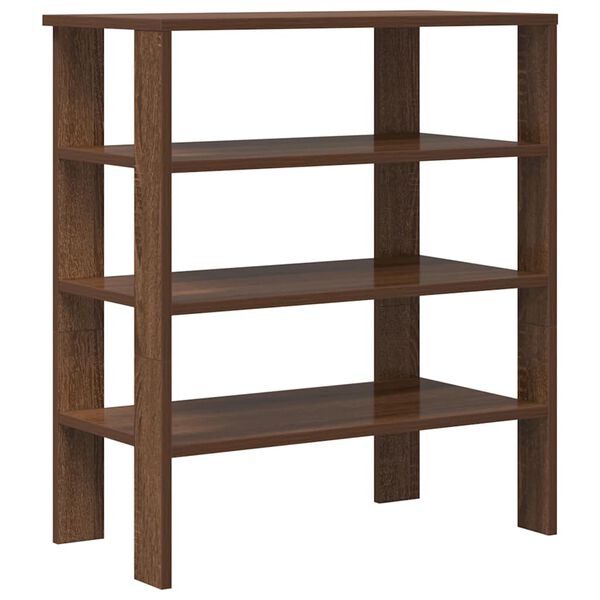 vidaXL Ράφι παπουτσιών καφέ δρυς 61x32x70 cm Κατασκευασμένο ξύλο