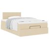vidaXL Οθωμανικό κρεβάτι με στρώμα Cream 120x190 cm Ύφασμα