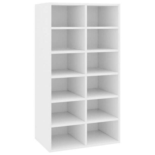 vidaXL Παπουτσοθήκη Λευκή Δρυς 54x34x100,5 εκ. από Επεξεργασμένο Ξύλο