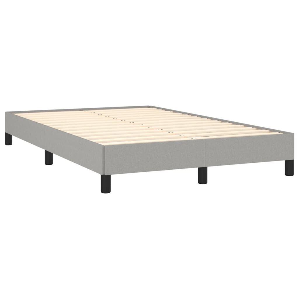 vidaXL Κρεβάτι Boxspring με Στρώμα Ανοιχτό Γκρι 120x190 εκ. Υφασμάτινο