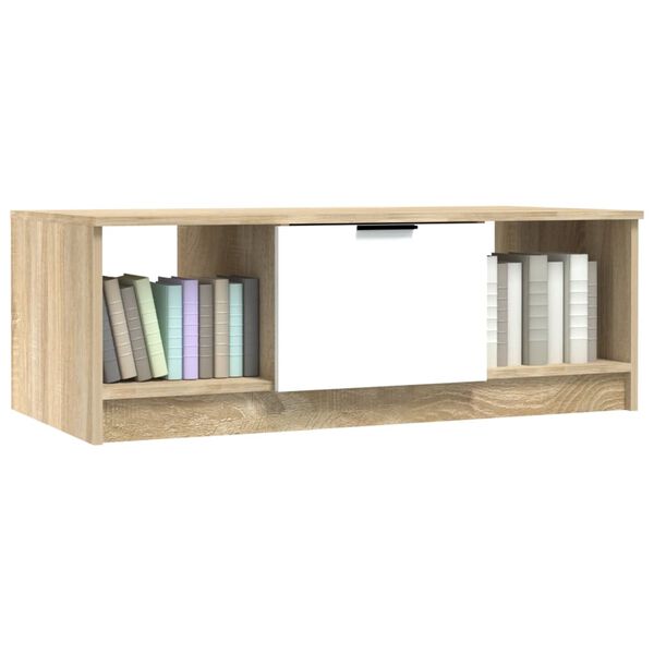 vidaXL Τραπεζάκι Σαλονιού Λευκό & Sonoma Δρυς 102x50x36 εκ. Επεξ. Ξύλο