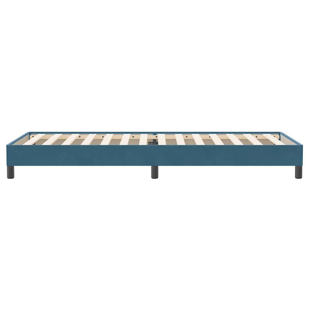 vidaXL Κρεβάτι Boxspring χωρίς Στρώμα Σκούρο Μπλε 80x220 εκ. Βελούδινο