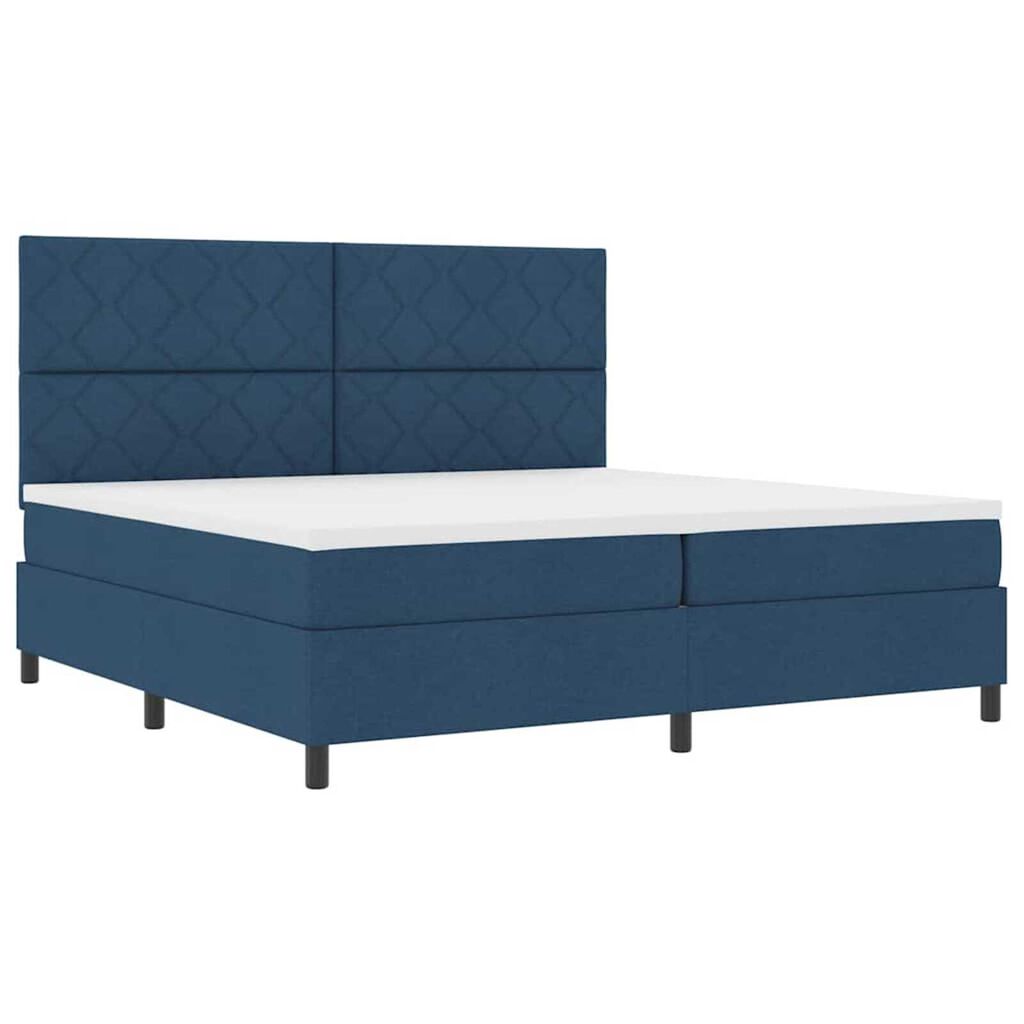vidaXL Κρεβάτι με ελατήρια με στρώμα Μπλε 200 x 200 cm ύφασμα