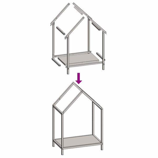 vidaXL Ράφι για καυσόξυλα Μαύρο 40x25x60 εκ. Ατσάλι ψυχρής έλασης