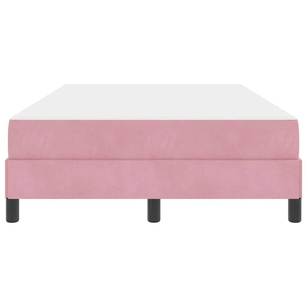 vidaXL Κρεβάτι box spring με στρώμα Ροζ 120 x 220 cm Βελούδο