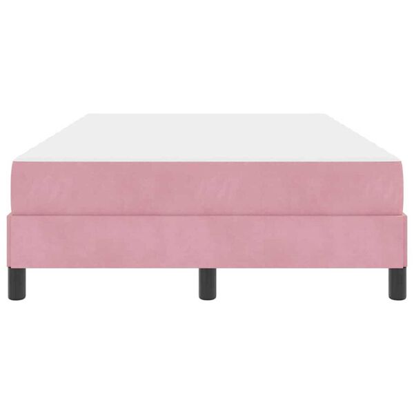 vidaXL Κρεβάτι box spring με στρώμα Ροζ 120 x 220 cm Βελούδο