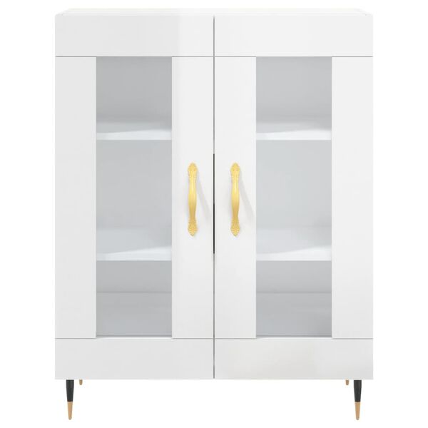 vidaXL Ντουλάπι Γυαλιστερό Λευκό 69,5x34x90 εκ. Επεξεργασμένο Ξύλο