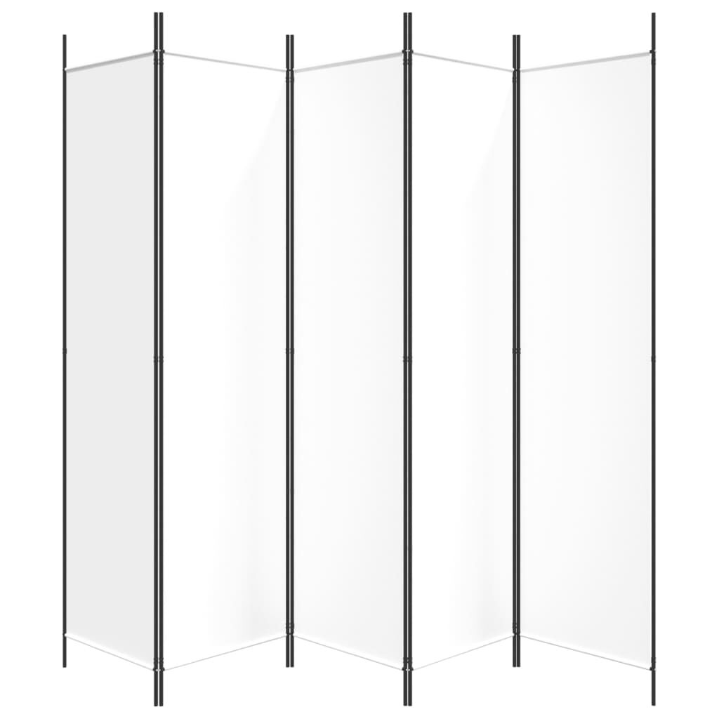vidaXL Διαχωριστικό Δωματίου με 5 Πάνελ Λευκό 250x200 εκ. από Ύφασμα