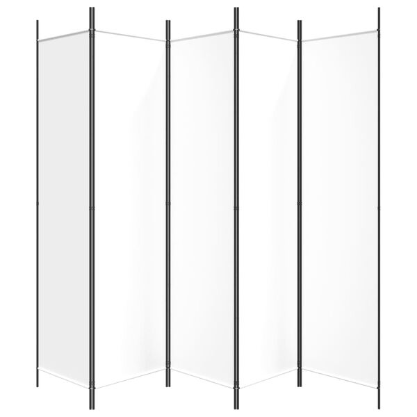 vidaXL Διαχωριστικό Δωματίου με 5 Πάνελ Λευκό 250x200 εκ. από Ύφασμα