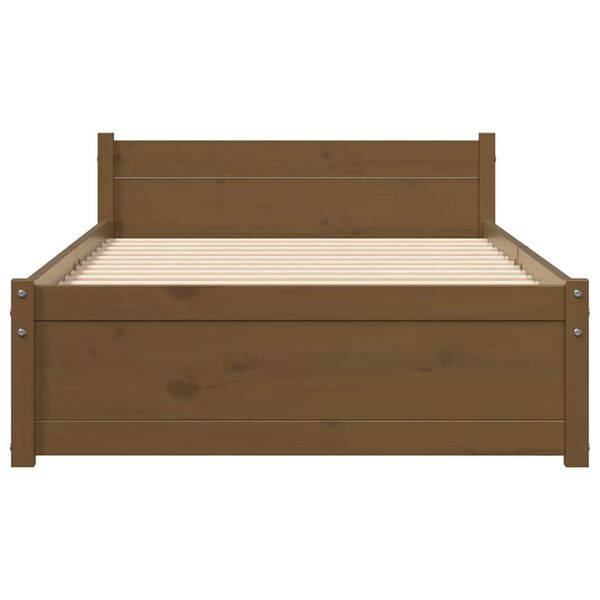 vidaXL Πλαίσιο Κρεβατιού Μελί 75x190 εκ. Ξύλο Πεύκου Small Single