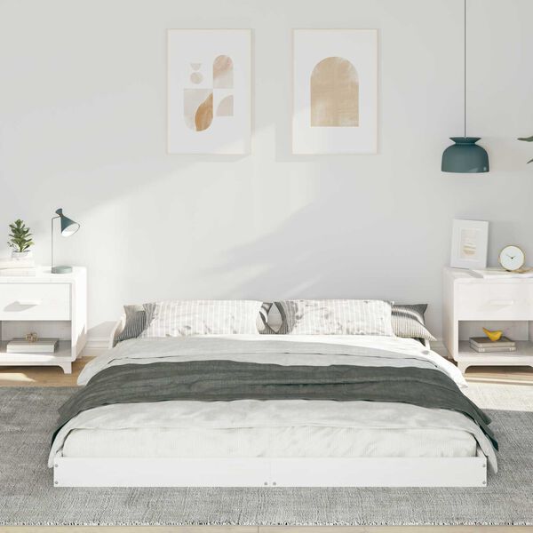 vidaXL Σκελετός Κρεβατιού Λευκό 160 x 220 cm ξύλο