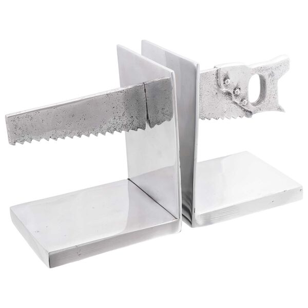 vidaXL Βιβλιοστάτες 2 pcs Ασημί 11 x 14 x 17.5 εκ. Αλουμίνιο