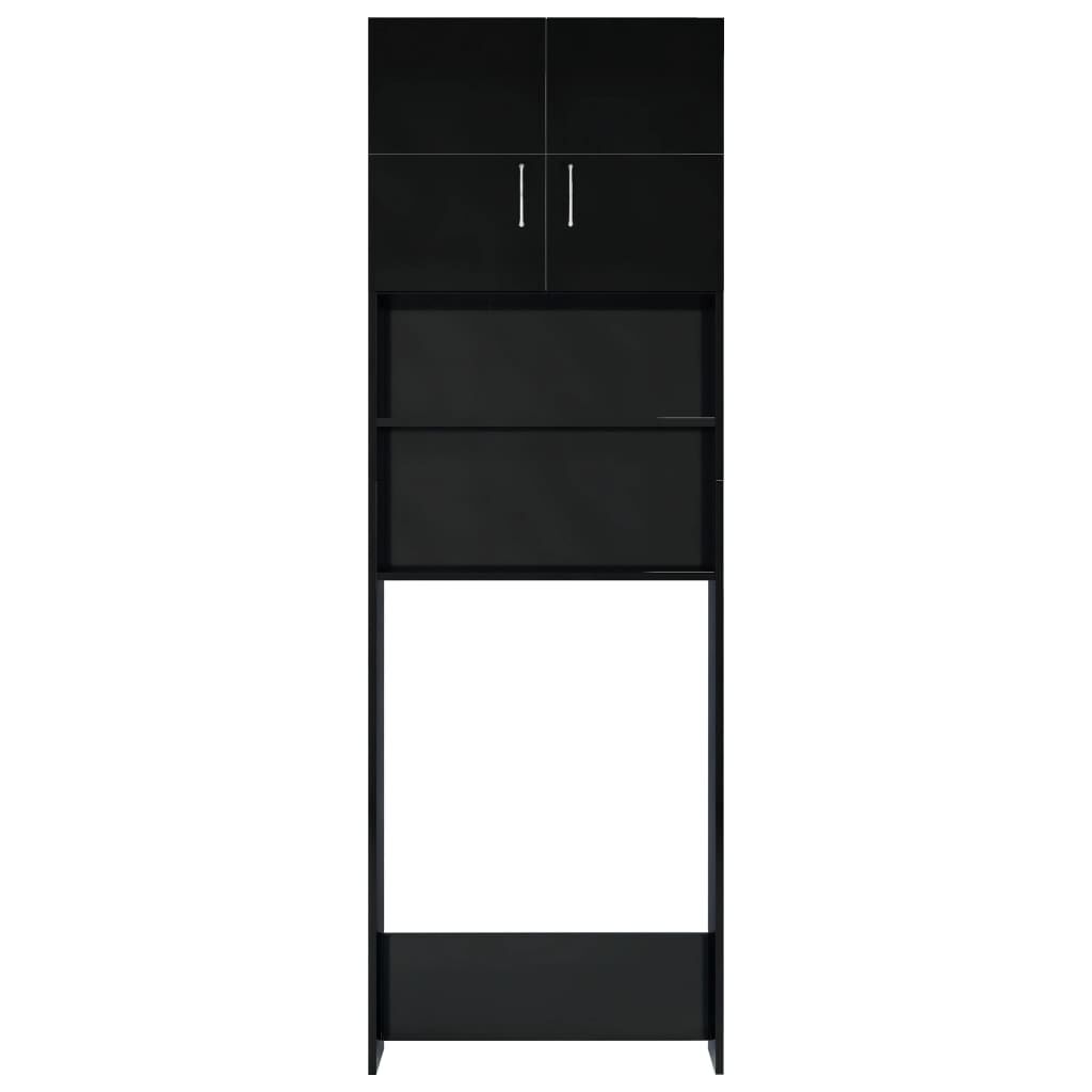 vidaXL Ντουλάπι Πλυντηρίου Γυαλιστερό Μαύρο 64 x 25,5 x 190 εκ.