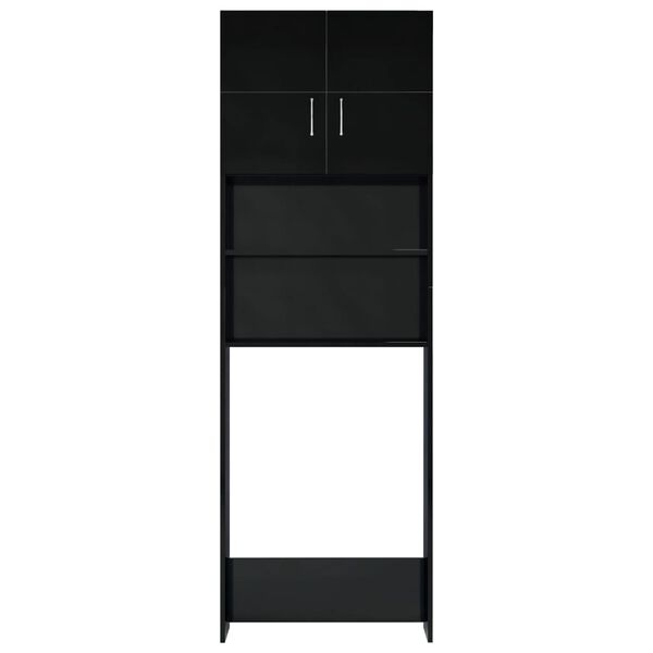 vidaXL Ντουλάπι Πλυντηρίου Γυαλιστερό Μαύρο 64 x 25,5 x 190 εκ.
