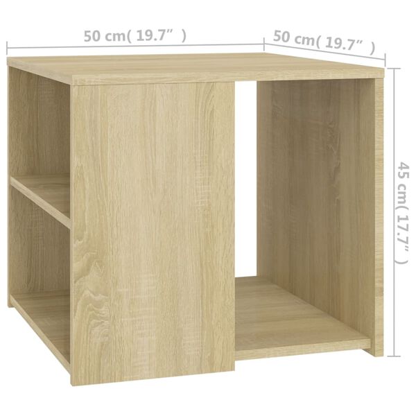 vidaXL Τραπέζι Βοηθητικό Sonoma Δρυς 50 x 50 x 45 εκ. από Επεξ. Ξύλο