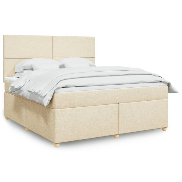vidaXL &Kappa;&rho;&epsilon;&beta;ά&tau;&iota; Boxspring &mu;&epsilon; &Sigma;&tau;&rho;ώ&mu;&alpha; &Kappa;&rho;&epsilon;&mu; 180x200 &epsilon;&kappa;. &Upsilon;&phi;&alpha;&sigma;&mu;ά&tau;&iota;&nu;&omicron;