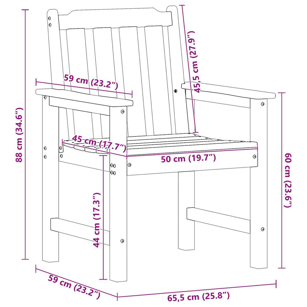 vidaXL Καρέκλες Κήπου 6 τεμ Ανοιχτό Γκρι 65.5x55.5x88 εκ. HDPE