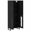 vidaXL Highboard 2 pcs &Mu;&alpha;ύ&rho;&eta; &Omicron;&xi;&upsilon;ά 69,5 x 34 x 180 &epsilon;&kappa;.