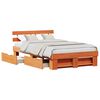 vidaXL Σκελετός Κρεβατιού Καφέ 135 x 190 cm Μασίφ ξύλο πεύκου