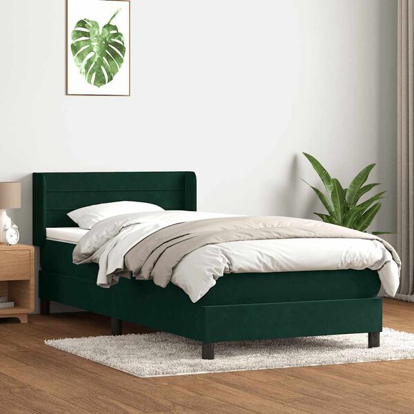 vidaXL Box Spring &kappa;&rho;&epsilon;&beta;ά&tau;&iota; &mu;&epsilon; &sigma;&tau;&rho;ώ&mu;&alpha; &sigma;&kappa;&omicron;ύ&rho;&omicron; &pi;&rho;ά&sigma;&iota;&nu;&omicron; 100x220cm &Beta;&epsilon;&lambda;&omicron;ύ&delta;&iota;&nu;&omicron;